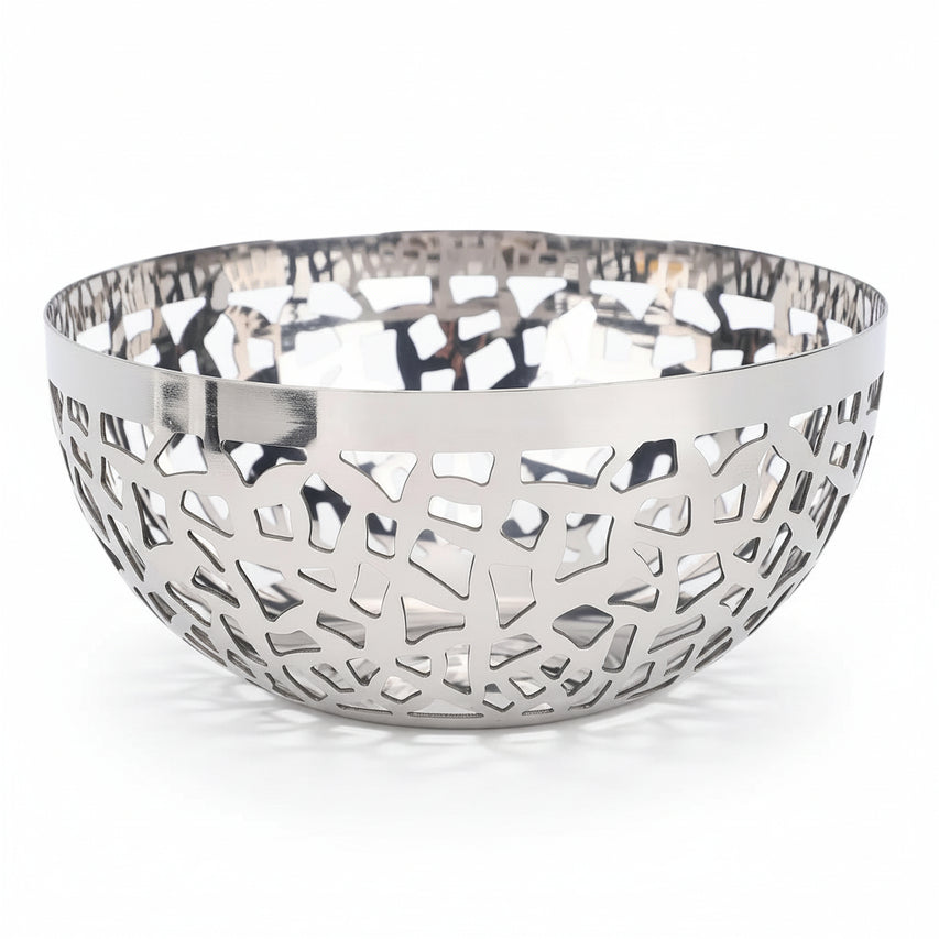 Modern Stainless Steel Decorative Fruit Bowl – 16cm