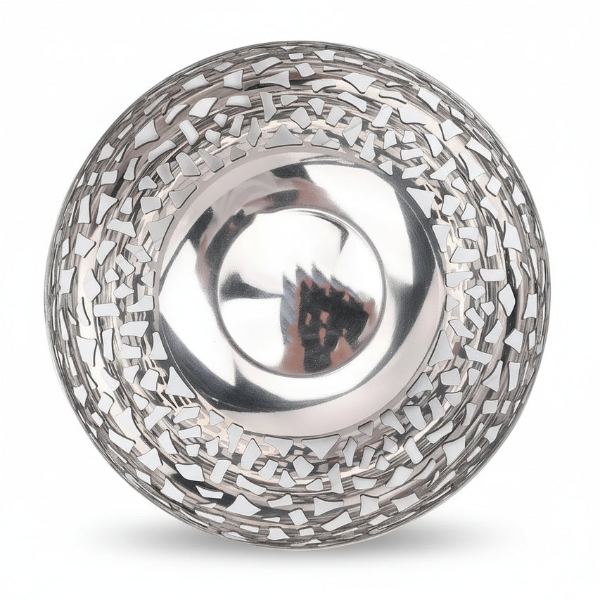 Modern Stainless Steel Decorative Fruit Bowl – 16cm